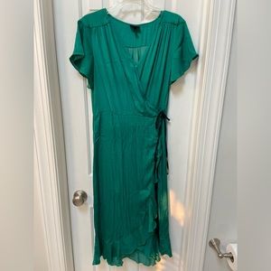 Emerald Green Wrap Dress; excellent condition